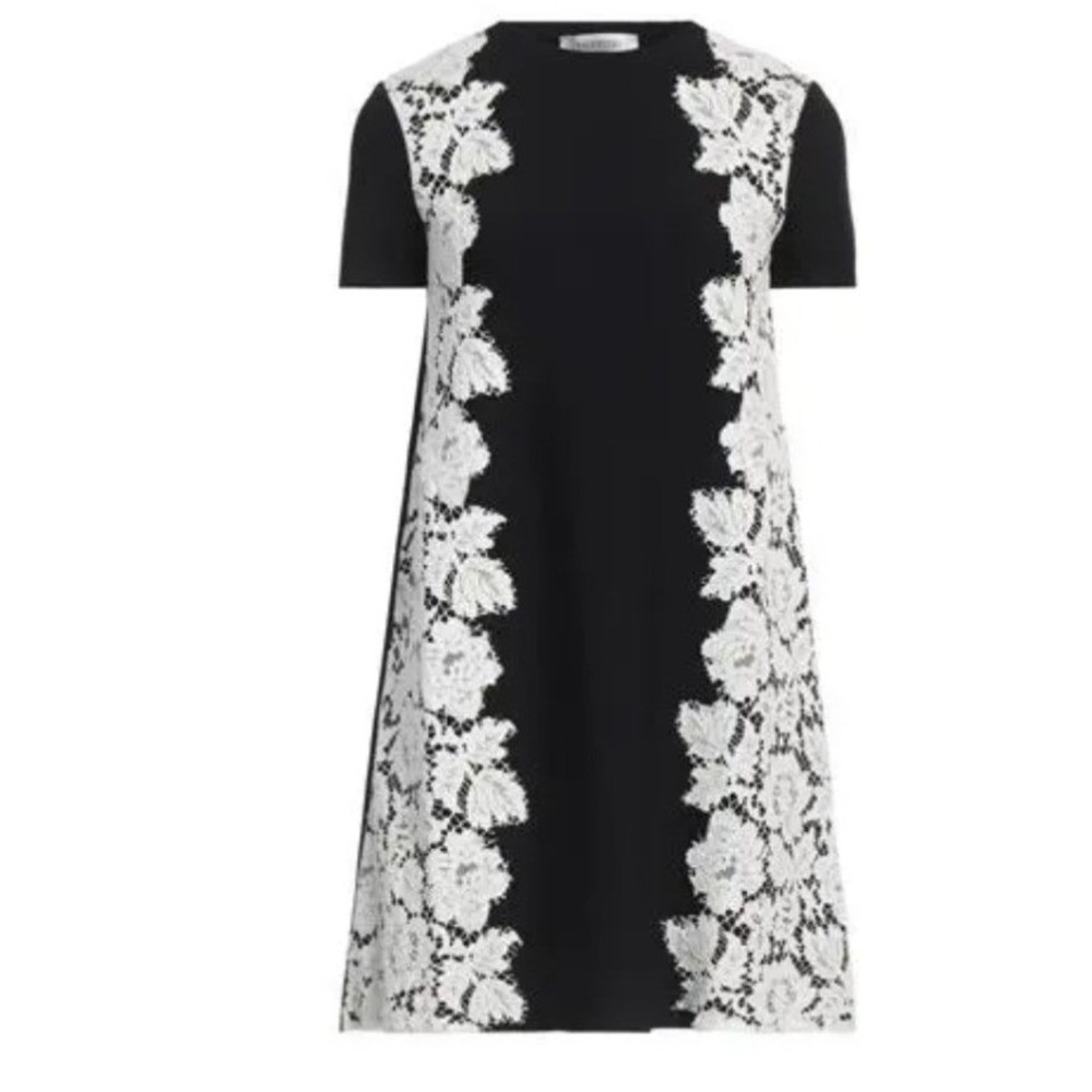 Valentino Garavani Black Lace Mini Flared Dress XS NEW Made in Italy Luxury